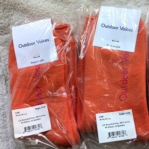 OUTDOOR VOICES Orange Rest Recovery Full Cushion Crew Sock NEW Women's Size M